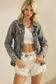 Sparkling Snap Button Denim Shacket