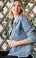 Sparkling Snap Button Denim Shacket