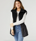 Mixed Sherpa Quilted Nylon Vest