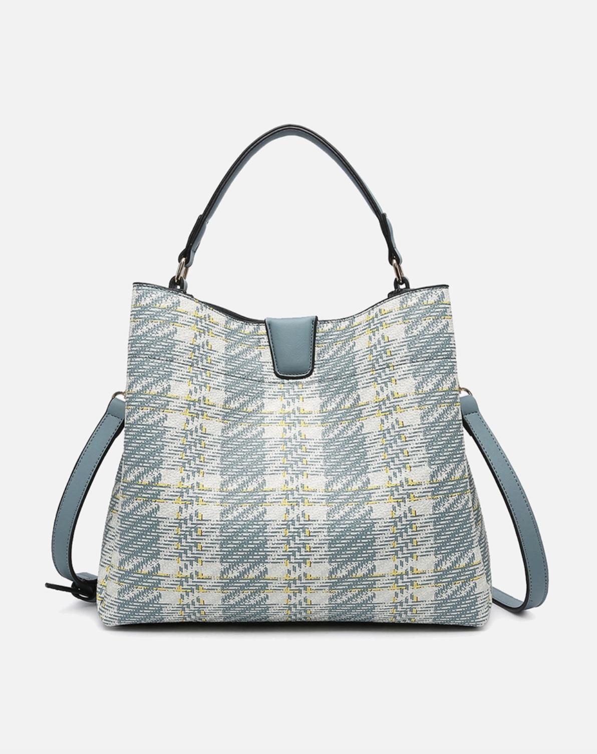 Plaid Satchel w/ Inner Slip Pockets
