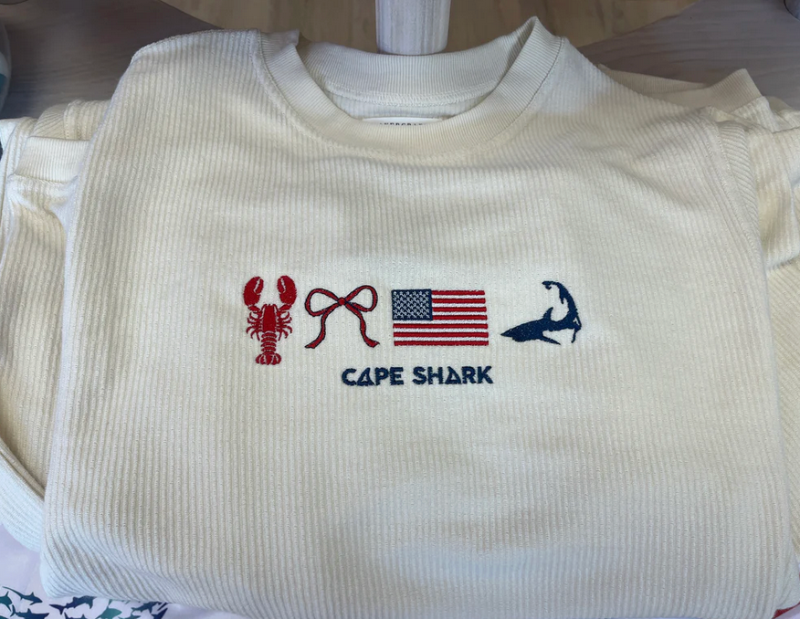 Cape Shark USA Shark Icons - Unisex Navy Corduroy Crewneck