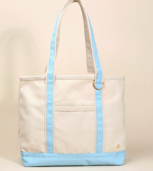 The Signature Canvas Tote Bag–Light Blue