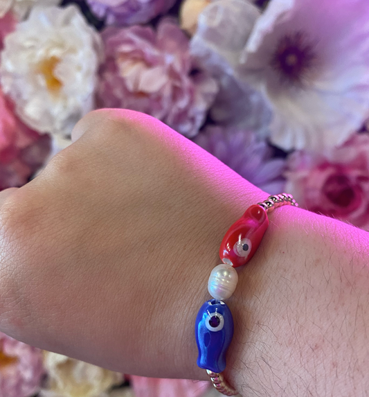 Coastal Fish gold beaded charm bracelets