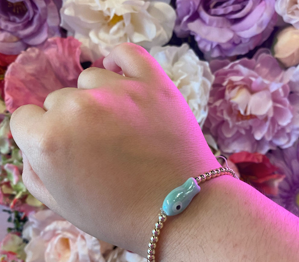 Coastal Fish gold beaded charm bracelets