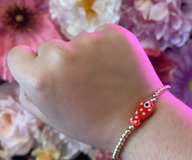 Coastal Fish gold beaded charm bracelets