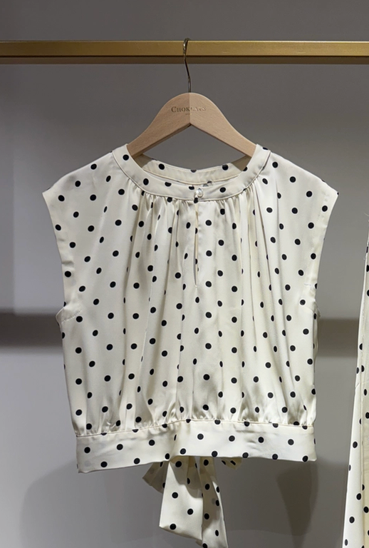 Parisian Polka Dot Silk Top