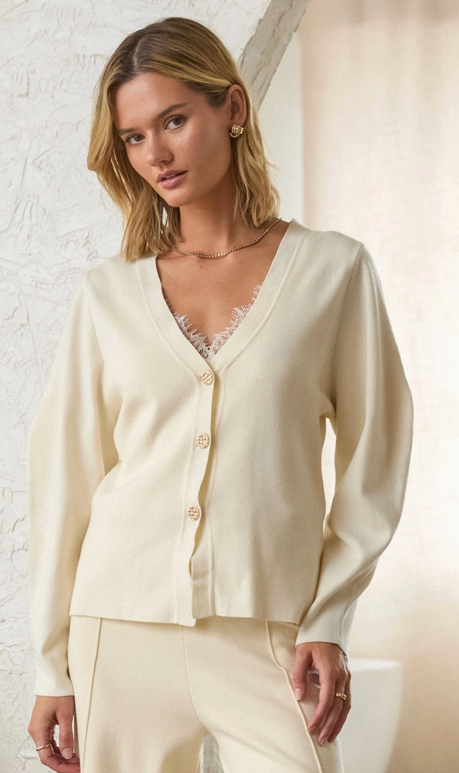 The Fifth Avenue Cardigan:Ivory Pre Order