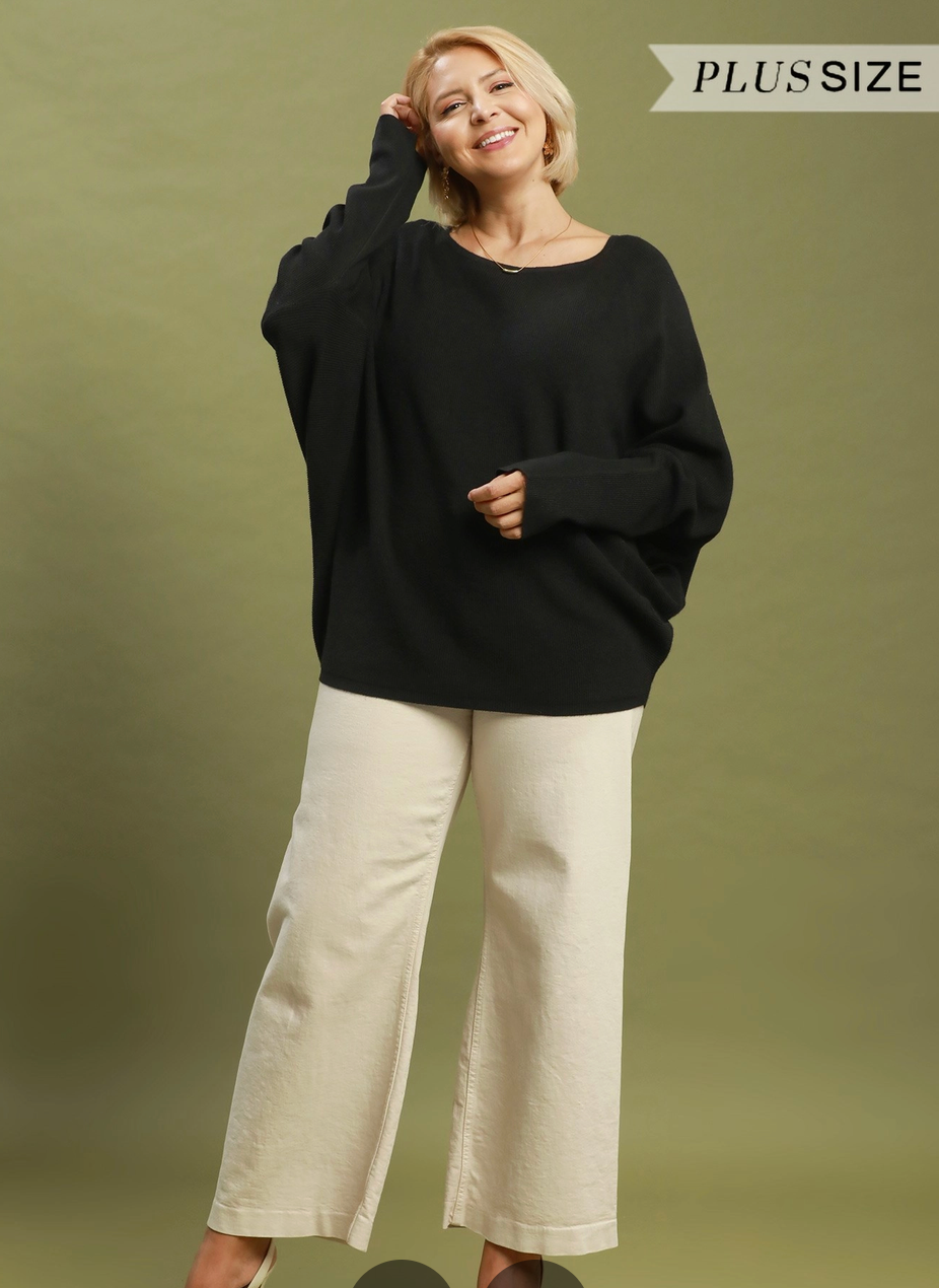 Dolman Dream Sweater: Black