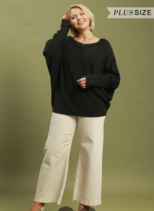 Dolman Dream Sweater: Black
