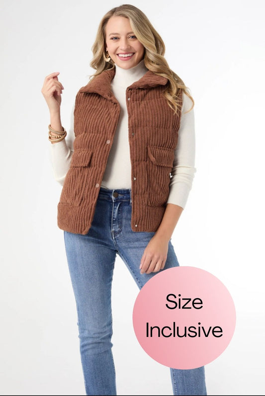 Luxe Corduroy Down Vest