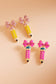 Teachers Day School Pencil Enamel Bow Post Earrings