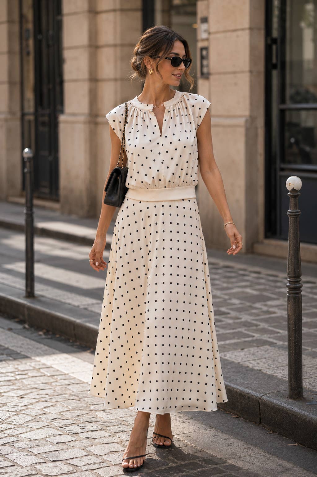 Parisian Polka Dot Silk Top