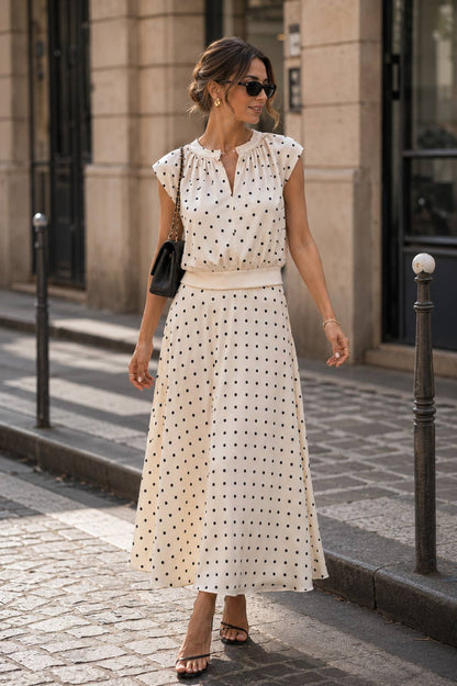 Parisian Polka Dot Silk Top