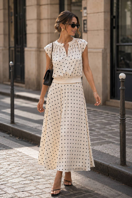 Parisian Polka Dot Silk Top
