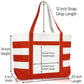 Ocean Sailboat Womens Embroidered Striped Tote Bag