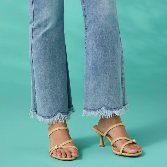 Sylvie Flare Ankle with Fringe Bottom