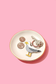 Seagull With Fries Enamel Keychain Bag Charm