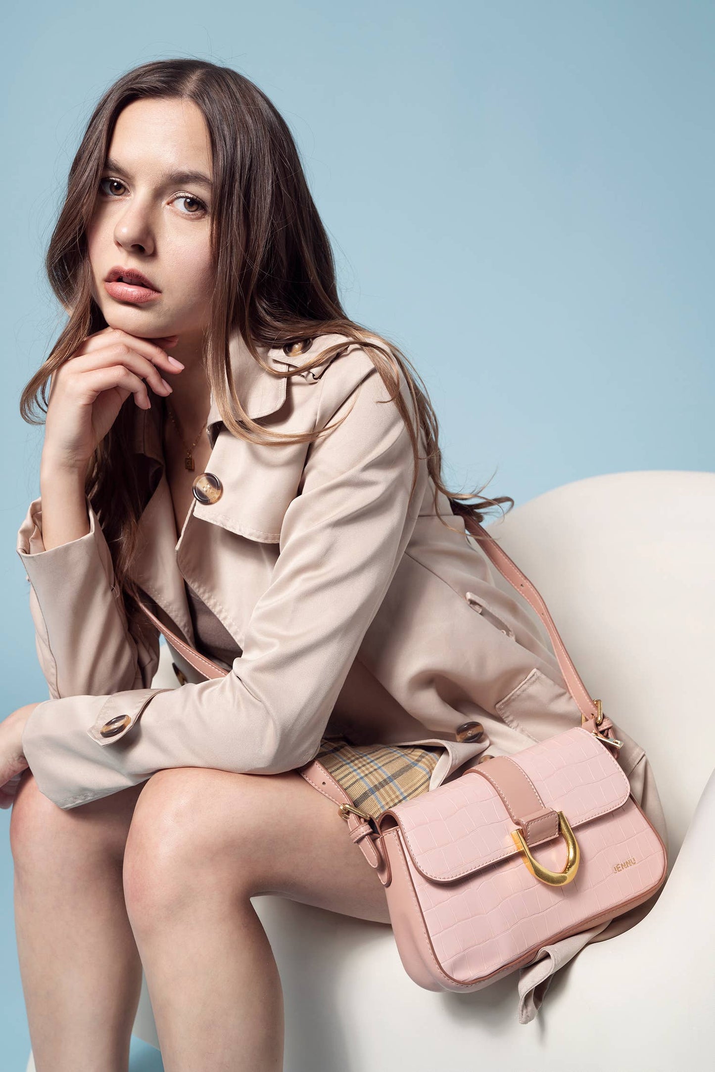 Lima Croc-Embossed Satchel