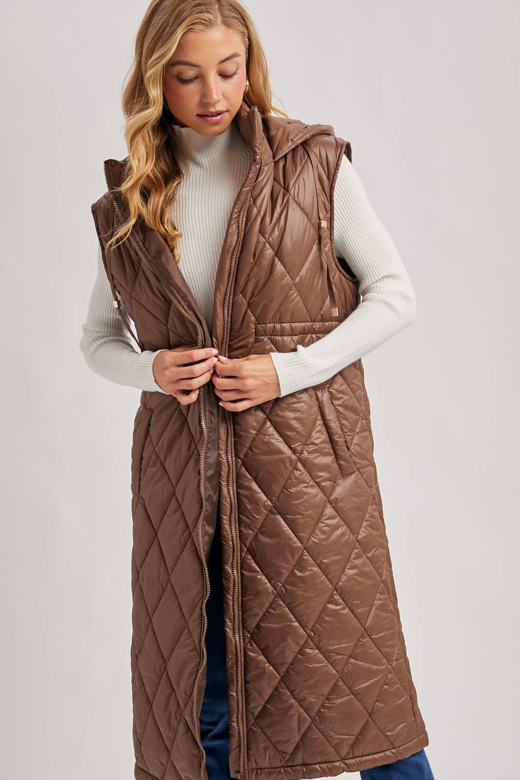 Diamond Quilted  Puffer Vest: 2 Colors