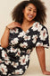 Size Inclusive: Floral Smocked Waist Slit Detail Dress