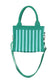 Green Striped Structured Mini Tote Purse