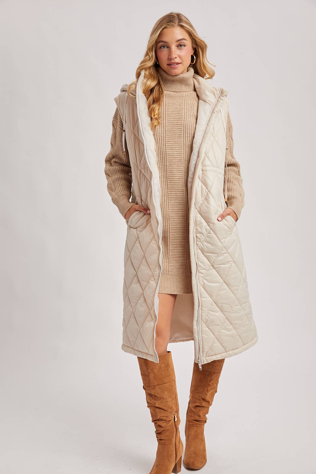 Diamond Quilted  Puffer Vest: 2 Colors