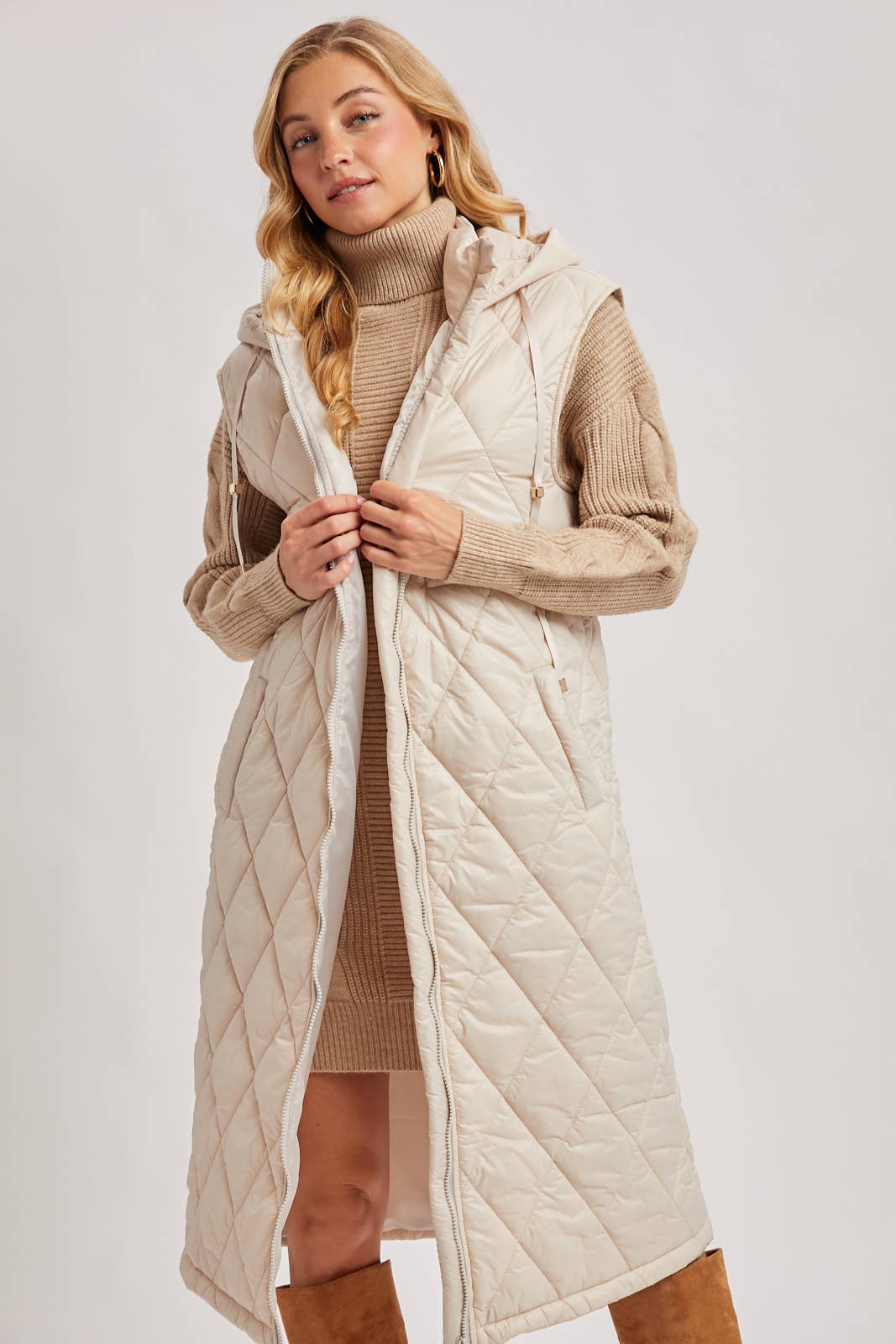 Diamond Quilted  Puffer Vest: 2 Colors