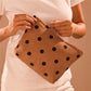 Corduroy Polka Dot Cosmetic Bag