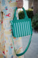 Green Striped Structured Mini Tote Purse