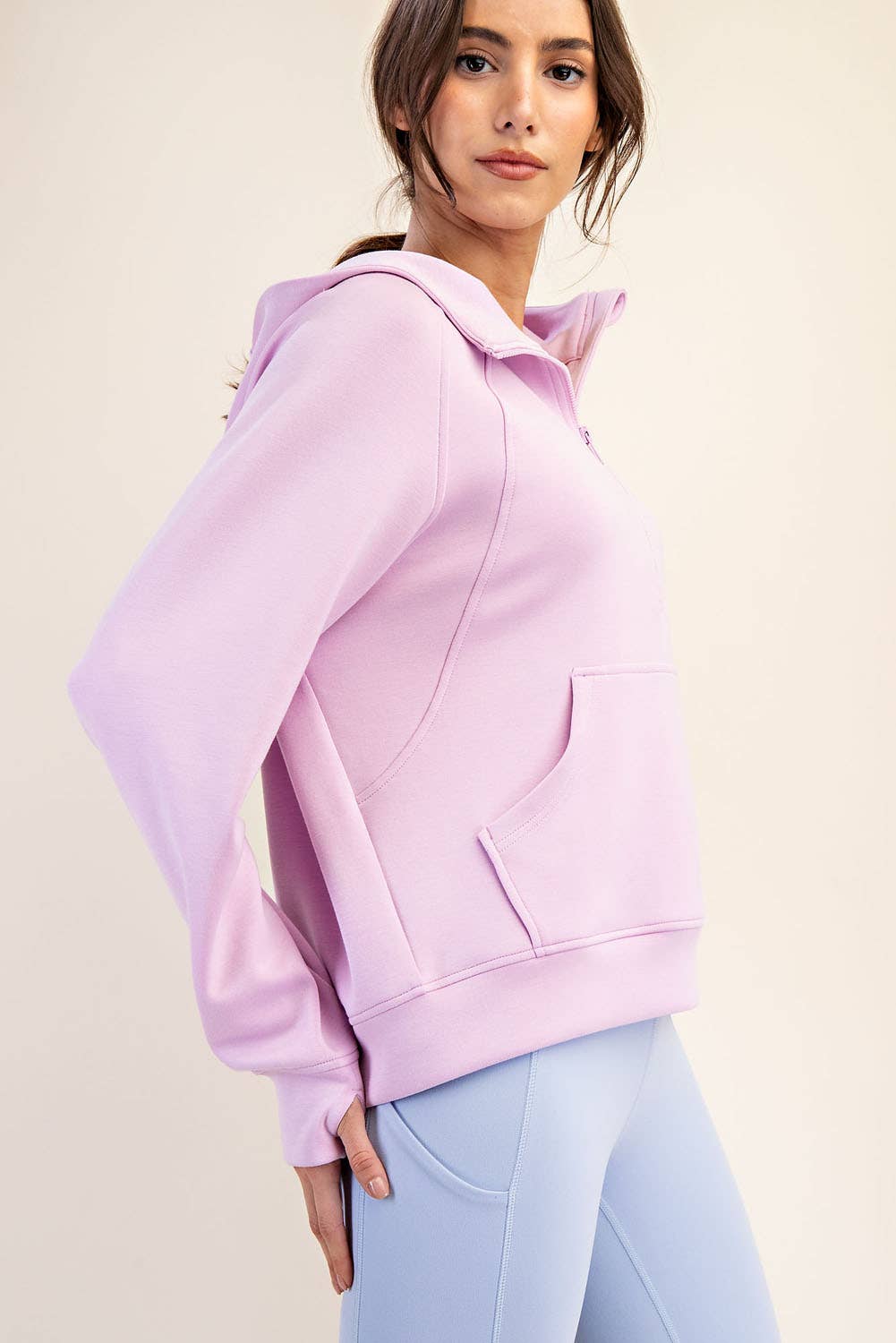 Butter Soft: Quarter zip with Hood: Color Blossom