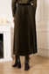 Solid satin pleated skirt