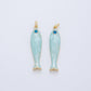 18K Gold Filled Blue, Green, Red Enamel Sardine Fish Charm