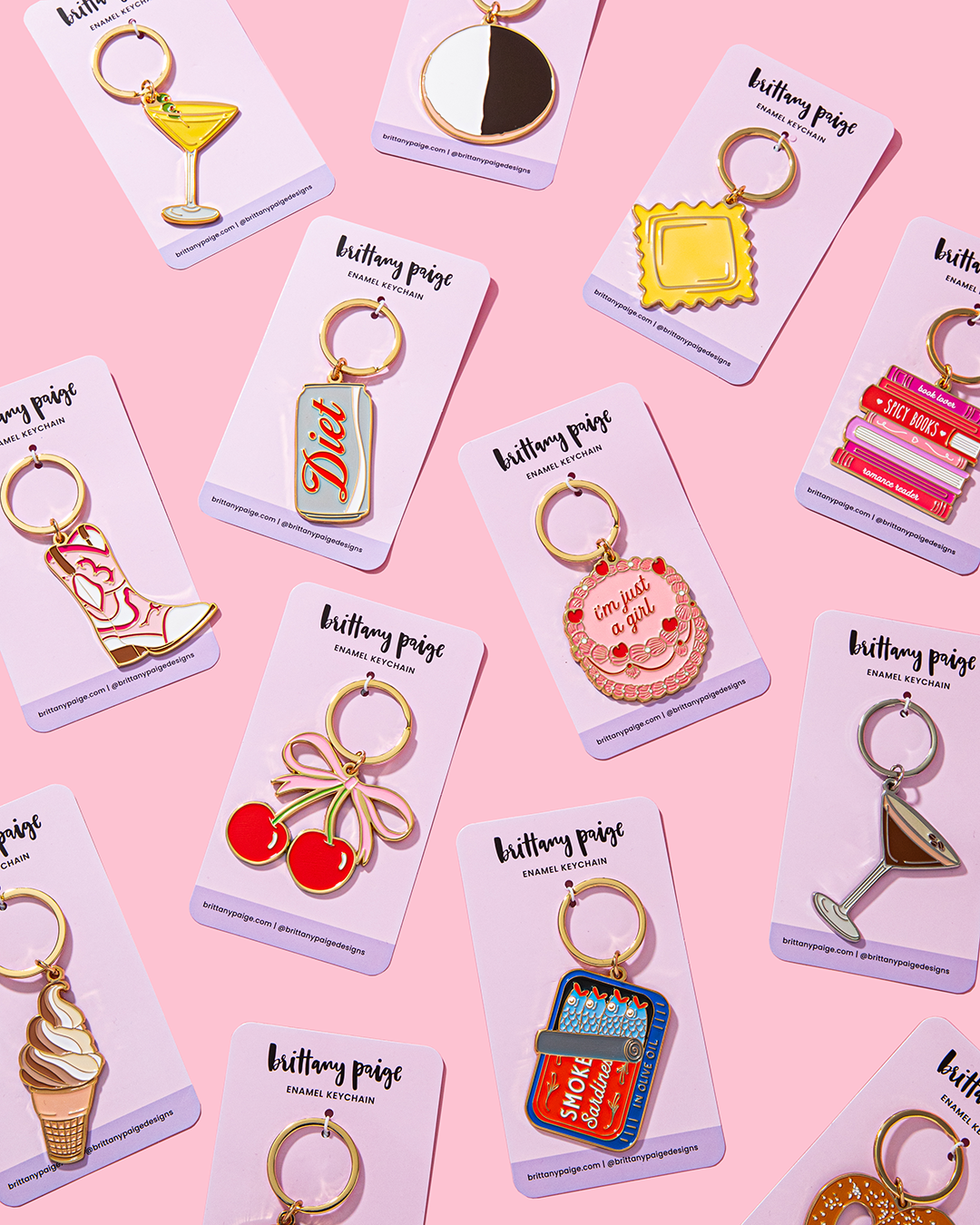 Diet Soda Can Enamel Keychain Bag Charm
