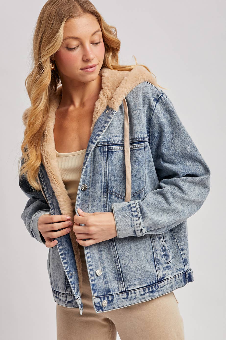The Luxe Faux Fur Denim Jacket