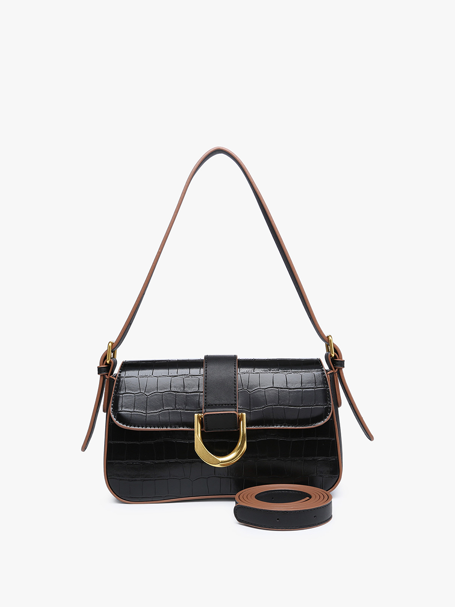 Lima Croc-Embossed Satchel