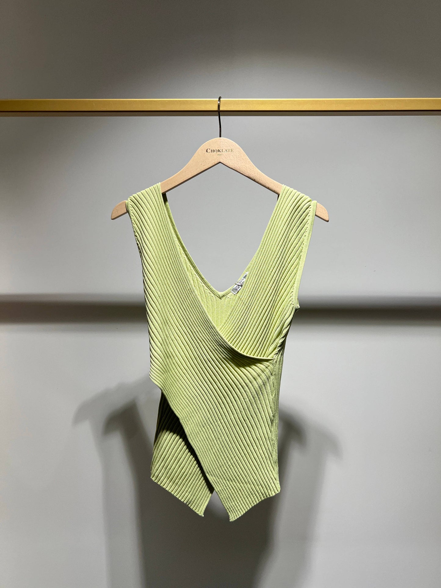 Ribbed knit wrap Sleeveless Tank