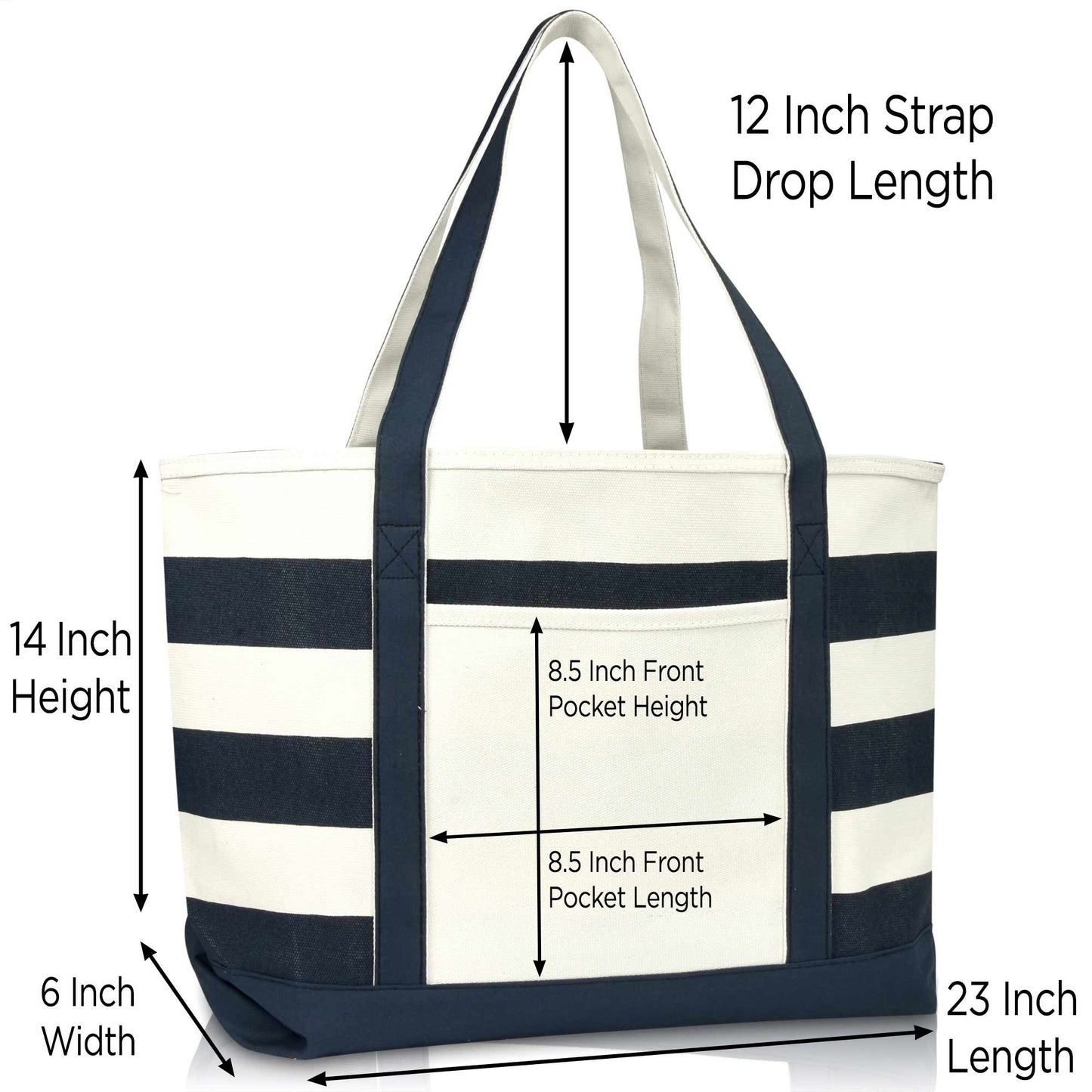 Ocean Sailboat Womens Embroidered Striped Tote Bag