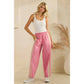 Stripe Nylon Pants with Lace Details