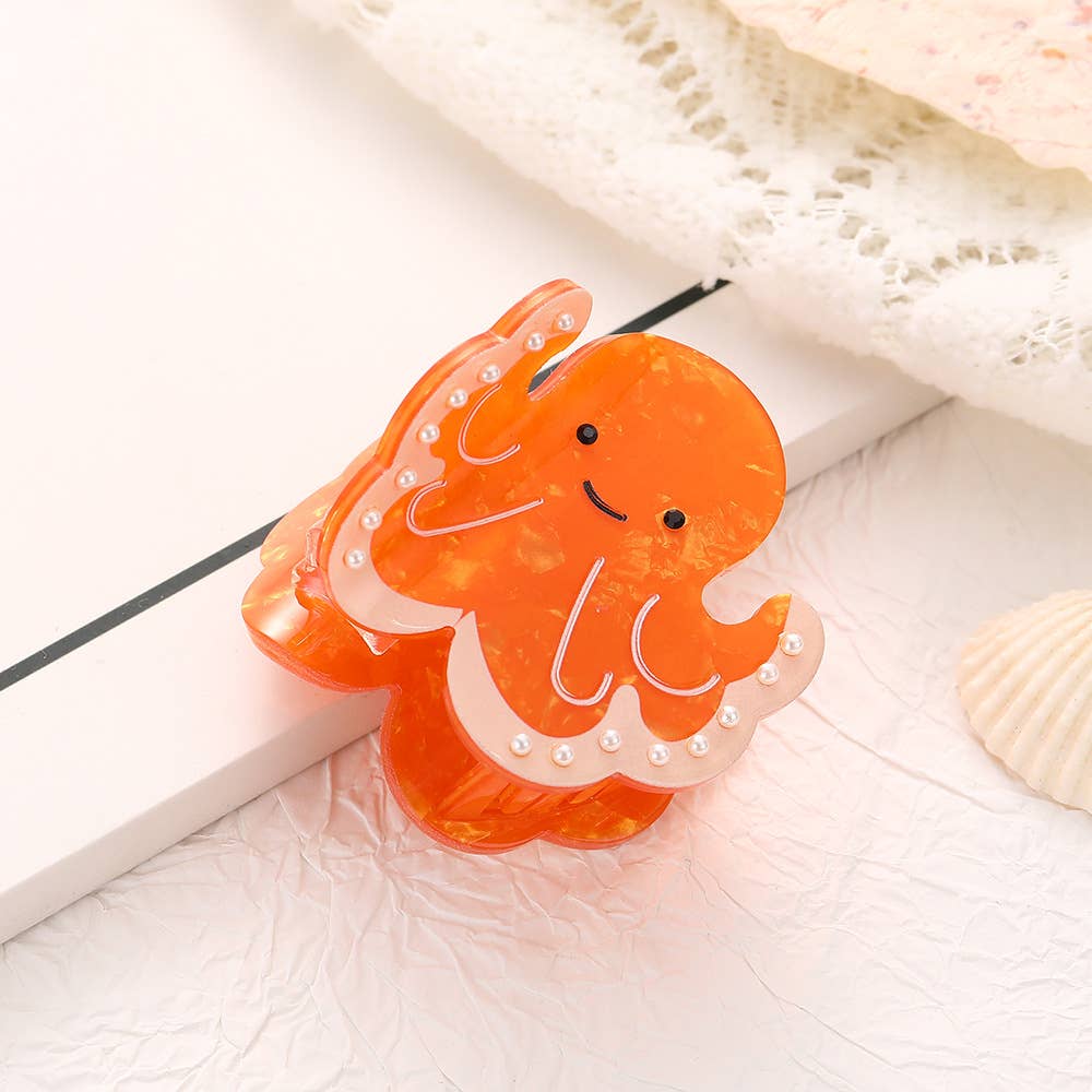Cute Ocean Creature Hair Clip, Seahorse & Crab Hair Claw