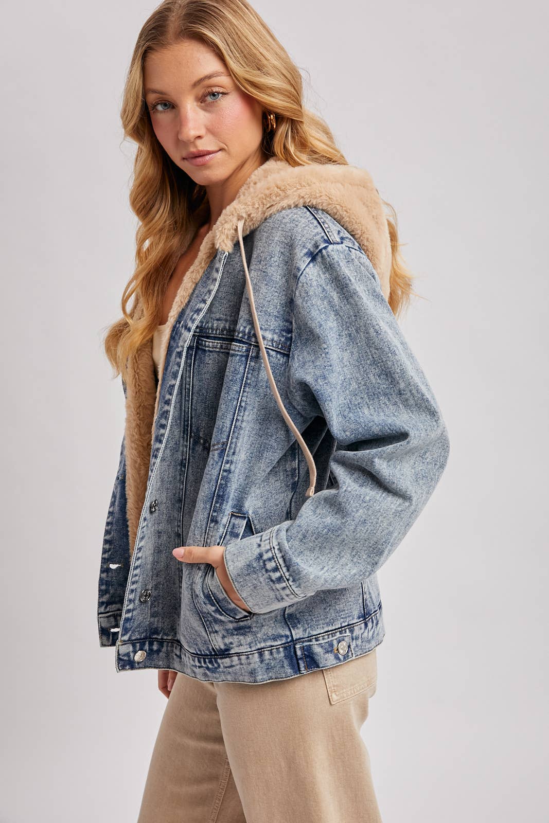 The Luxe Faux Fur Denim Jacket