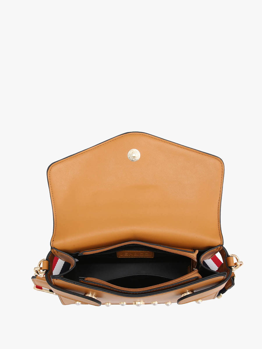 Jeweled Crossbody: Brown