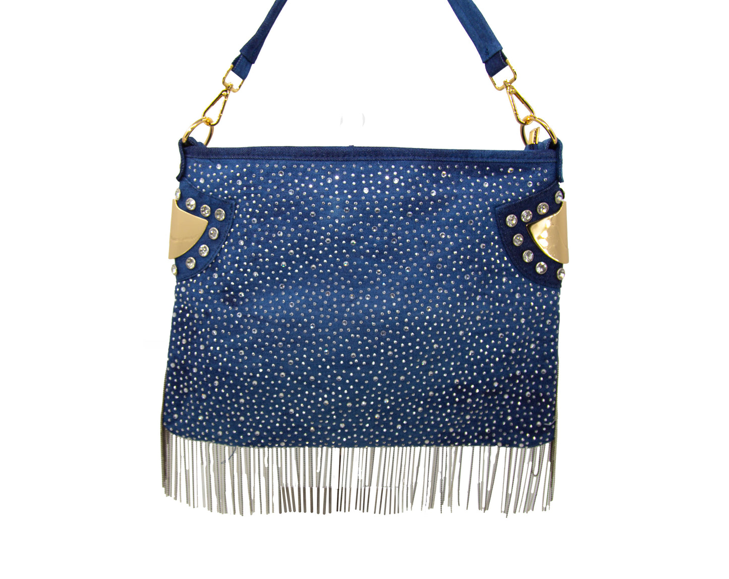 Bling And Beaded Fringe Hobo Handbag