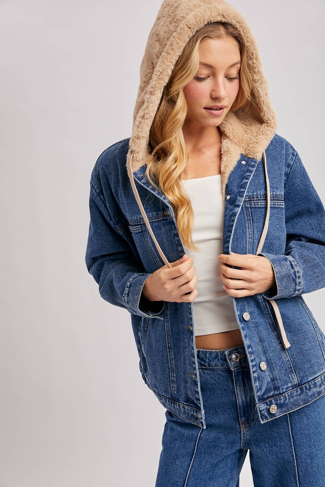 The Luxe Faux Fur Denim Jacket