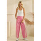 Stripe Nylon Pants with Lace Details