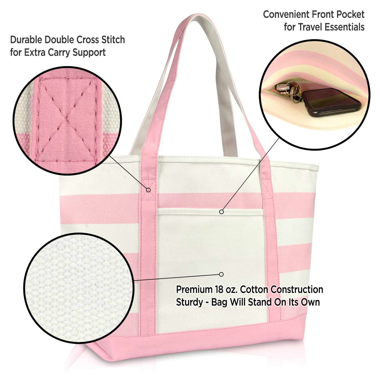 Ocean Sailboat Womens Embroidered Striped Tote Bag