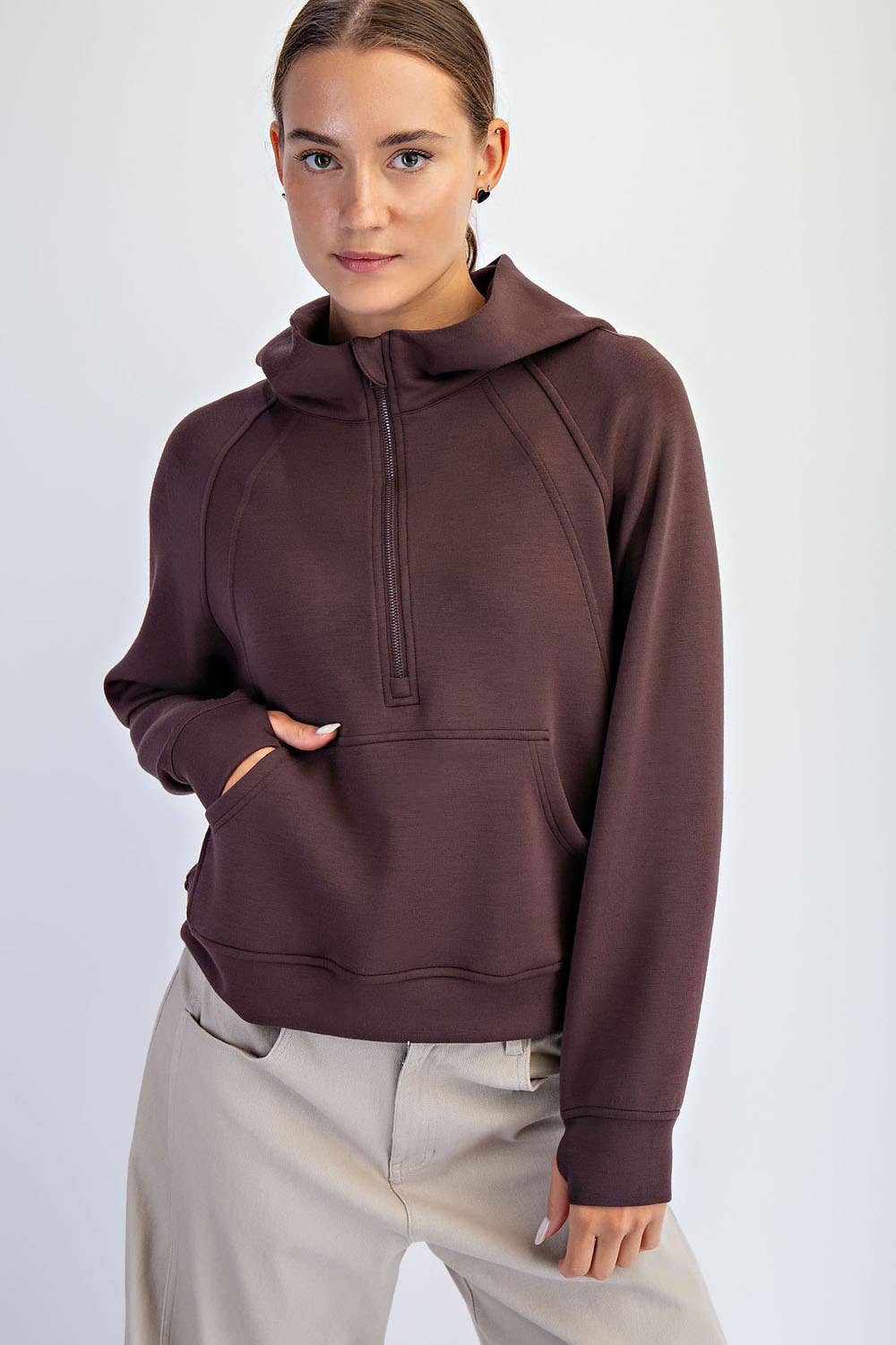 Butter Soft: Quarter zip with Hood: Color Frost