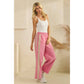 Stripe Nylon Pants with Lace Details