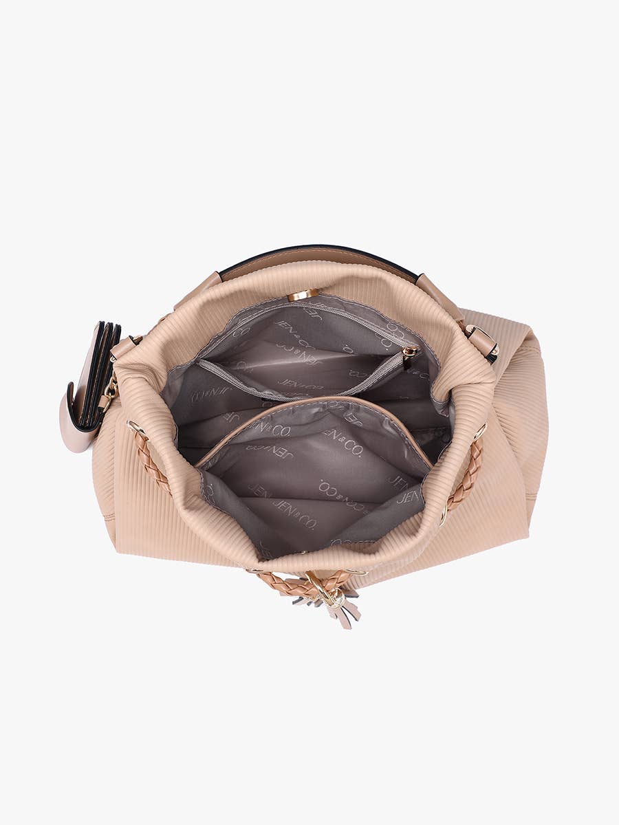 Aaliyah Pleated Drawstring Bucket Bag: THREE COLORS