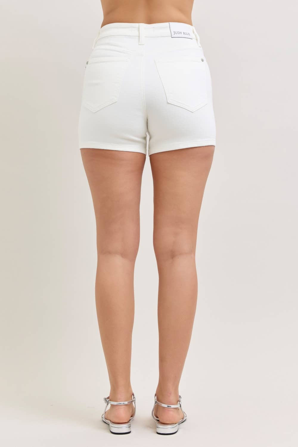 Judy Blue HW White Shorts
