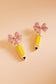 Teachers Day School Pencil Enamel Bow Post Earrings